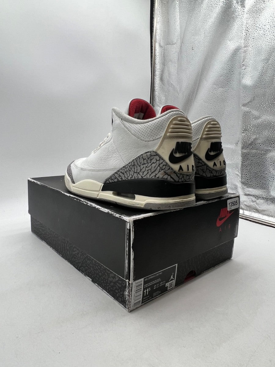 Jordan 3 Retro White Cement Reimagined 11.5 (Heavily Worn Pre-Owned)JordanSummit White/Fire Red/Black/Cement Grey - Image 6
