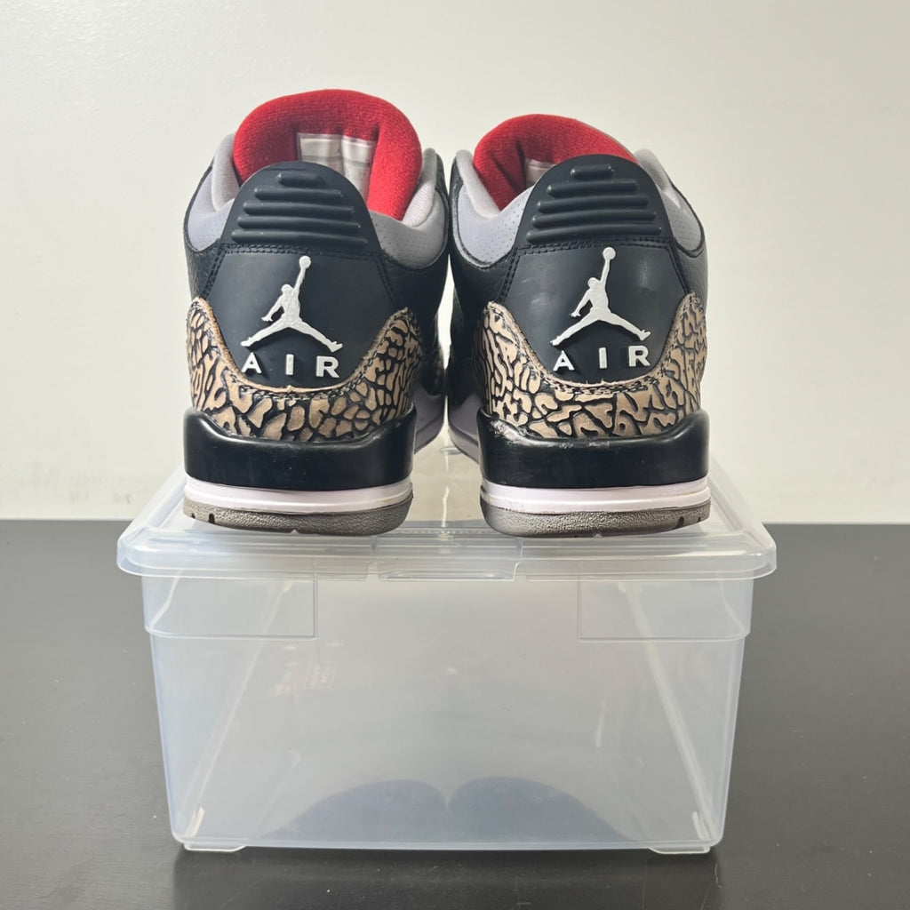 Jordan 3 Retro Black Cement (2011) 11 (Heavily Worn Pre-Owned)JordanBlack/Cement Grey-White-Varsity Red - Image 6