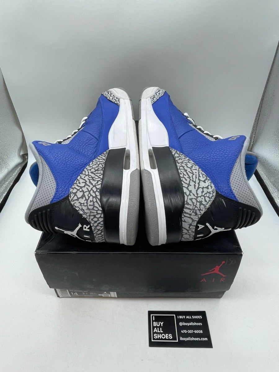 Jordan 3 Retro Varsity Royal Cement 14 (Moderately Worn Pre-Owned) - Image 6