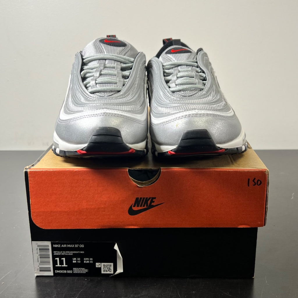 Nike Air Max 97 OG Silver Bullet (2022) 11 (Lightly Worn Pre-Owned)NikeMetallic Silver/University Red-Black-White - Image 2