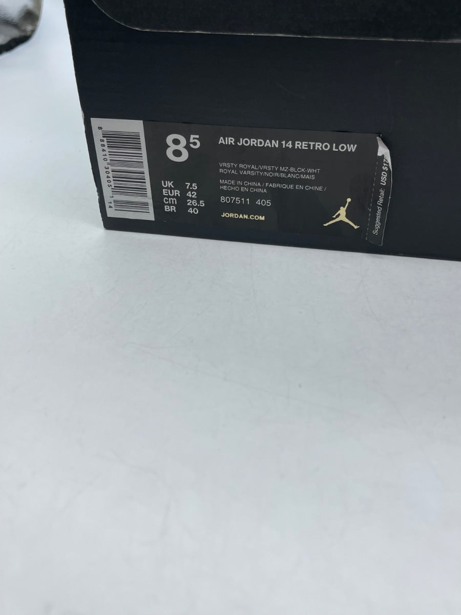 Jordan 14 Retro Low Laney (2015) 8.5 (Moderately Worn Pre-Owned)JordanVarsity Royal/Varsity Maize-Black-White - Image 9