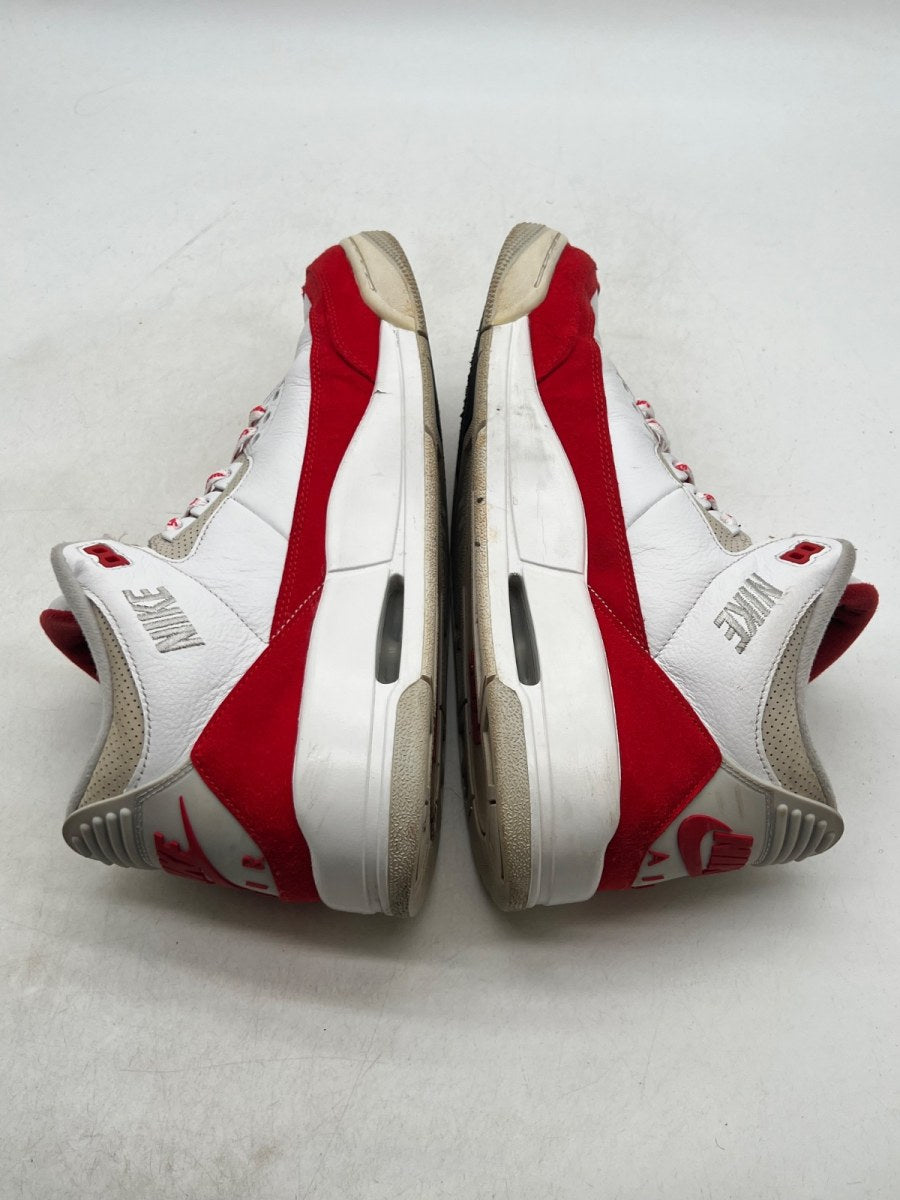 Jordan 3 Retro Tinker White University Red 12.5 (Heavily Worn Pre-Owned)JordanWhite/University Red-Neutral Grey - Image 6