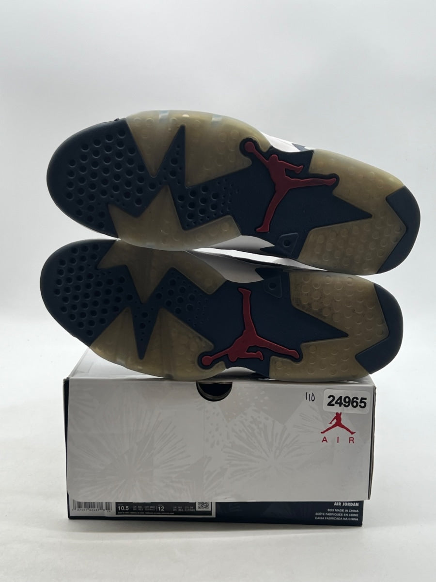 Jordan 6 Retro Olympic (2024) 10.5 (Lightly Worn Pre-Owned)JordanWhite/Varsity Red/Midnight Navy - Image 8