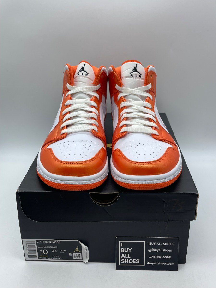 Jordan 1 Mid Metallic Orange 10 (Moderately Worn Pre-Owned) - Image 2