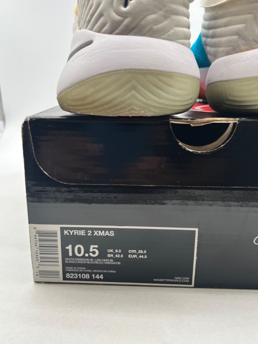 Nike Kyrie 2 Christmas 10.5 (Lightly Worn Pre-Owned)NikeWhite/Obsidian-Blue Lagoon-Orange Blaze - Image 4