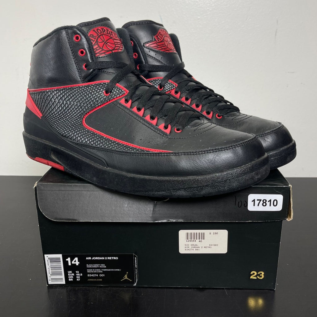 Jordan 2 Retro Alternate 87 14 (Moderately Worn Pre-Owned)JordanBlack/Gym Red-Black - Image 1