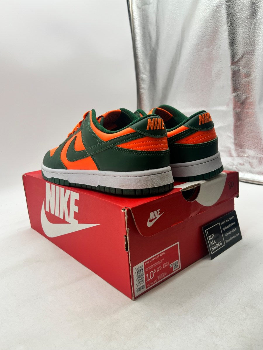 Nike Dunk Low Retro Miami Hurricanes 10.5 (Lightly Worn Pre-Owned) - Image 4