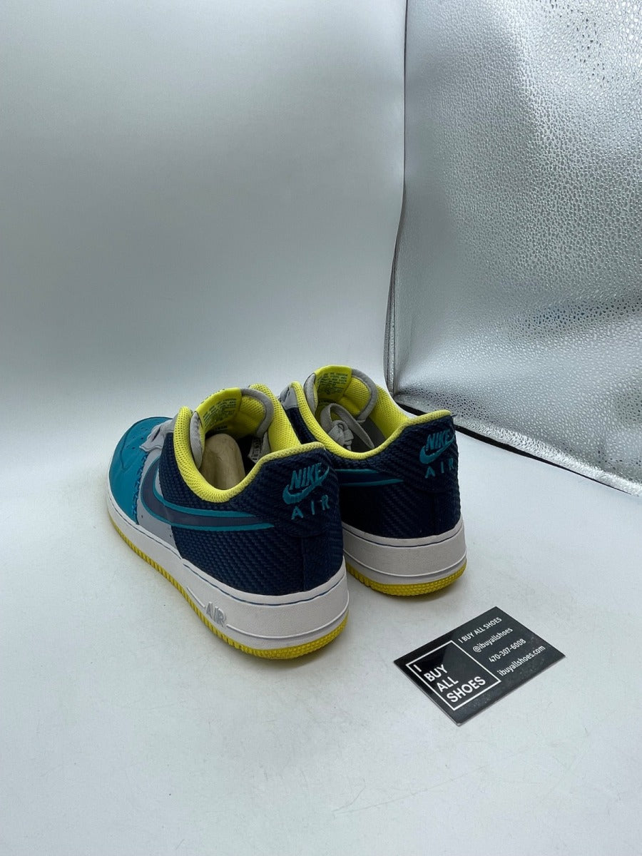 Nike Air Force 1 Low Wolf Grey Midnight Navy Tropical Teal 12 (Moderately Worn Pre-Owned) - Image 4