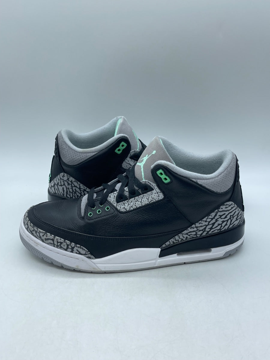 Jordan 3 Retro Green Glow 11 (Moderately Worn Pre-Owned)JordanBlack/Green Glow/Wolf Grey/White - Image 1