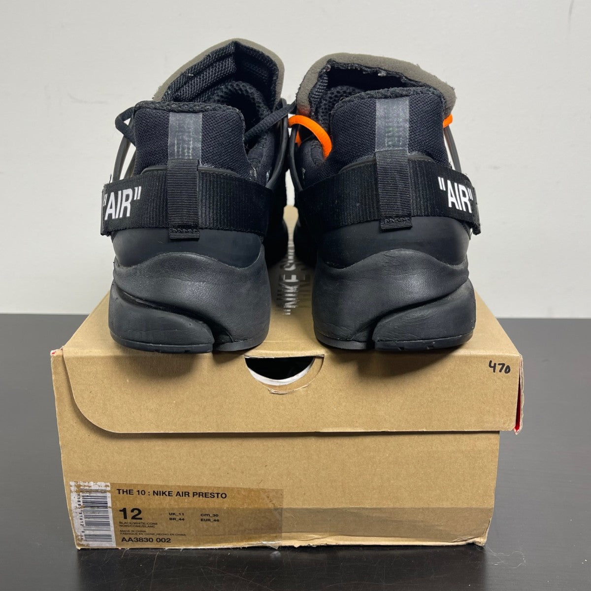 Nike Air Presto Off-White Black (2018) 12 (Moderately Worn Pre-Owned)NikeBlack/White-Cone - Image 4
