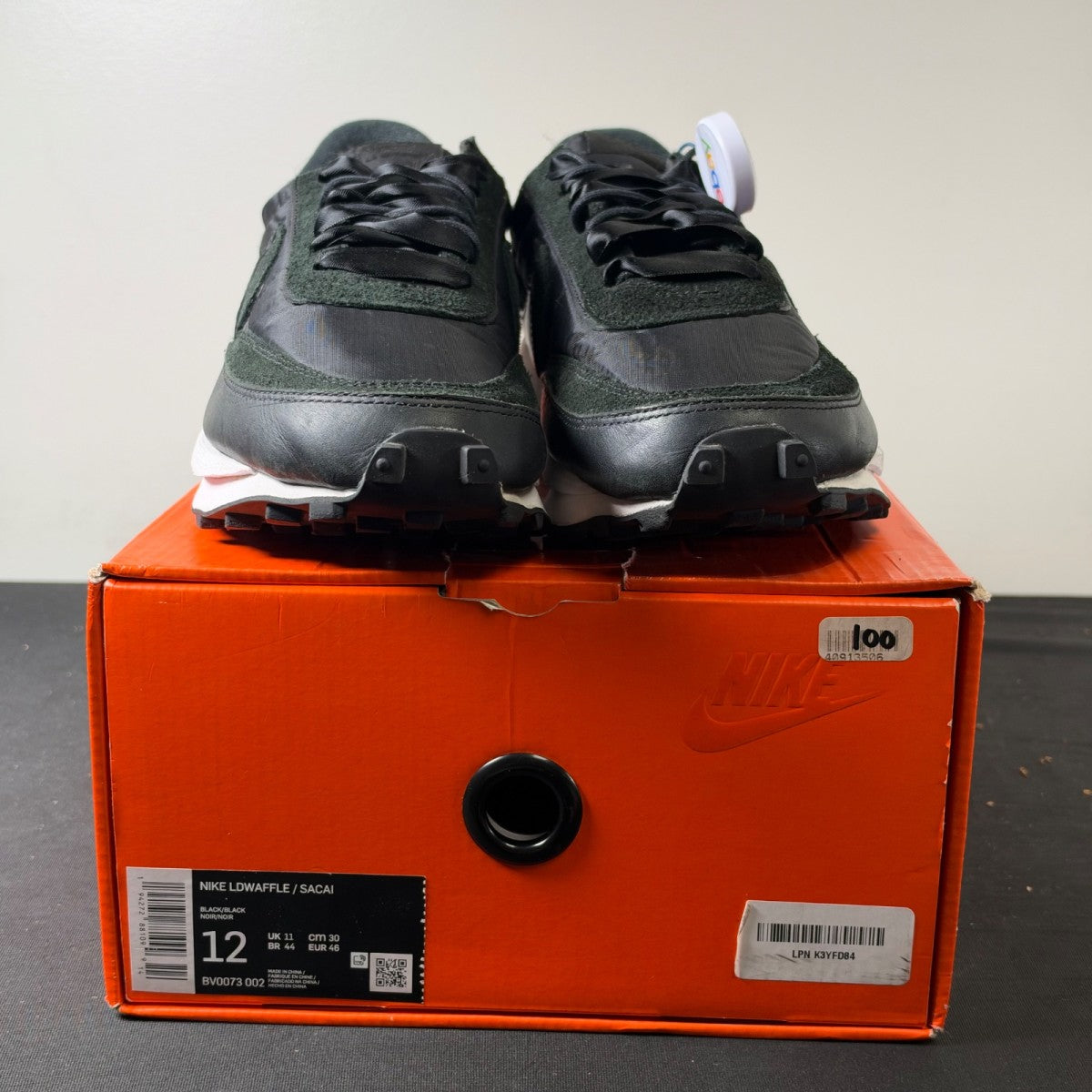 Nike LD Waffle sacai Black Nylon (Size 12) - Image 2