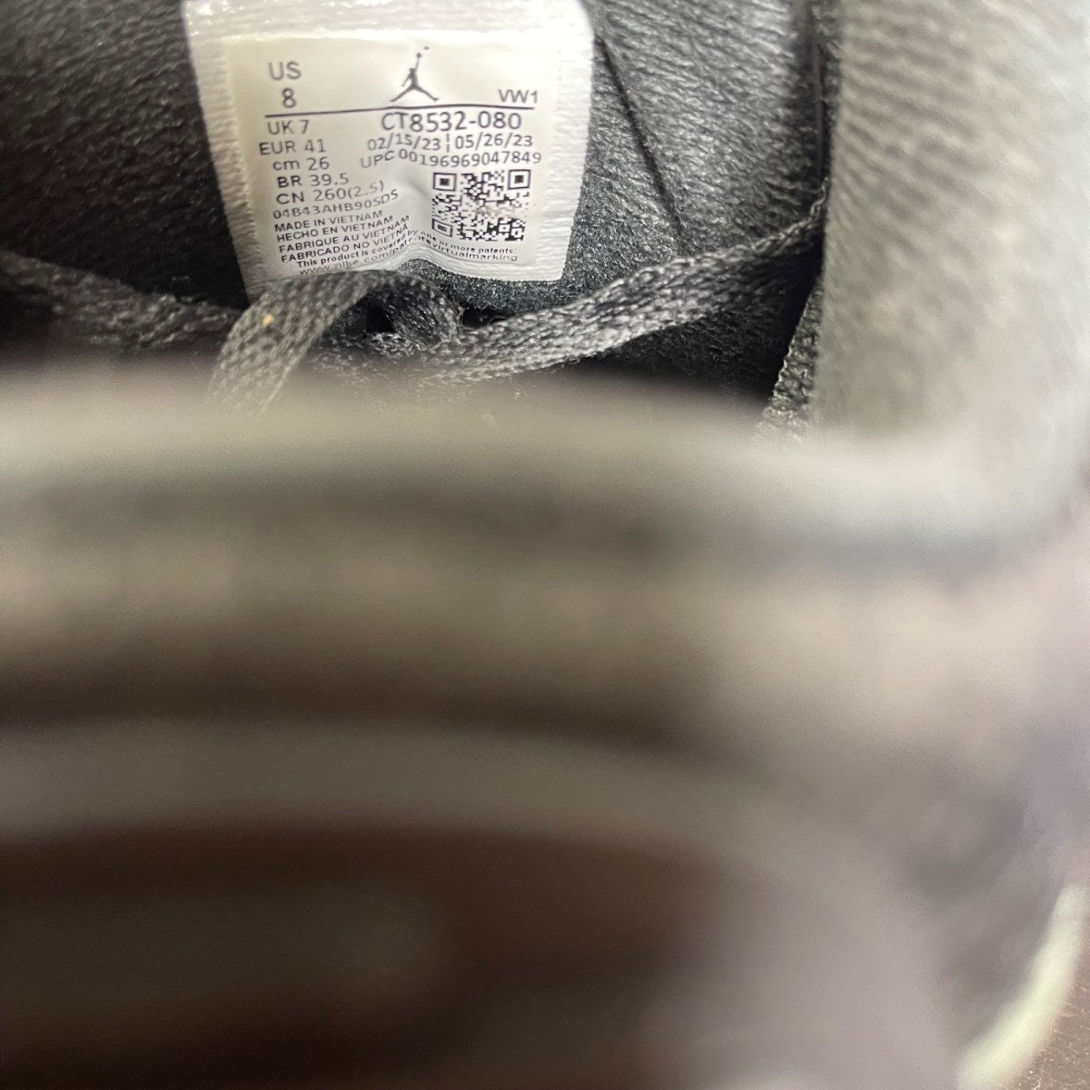 Jordan 3 Retro Fear Pack (2023) 8 (Moderately Worn Pre-Owned)JordanNight Stadium/Total Orange-Black-Flat Pewter-Neutral Grey - Image 6