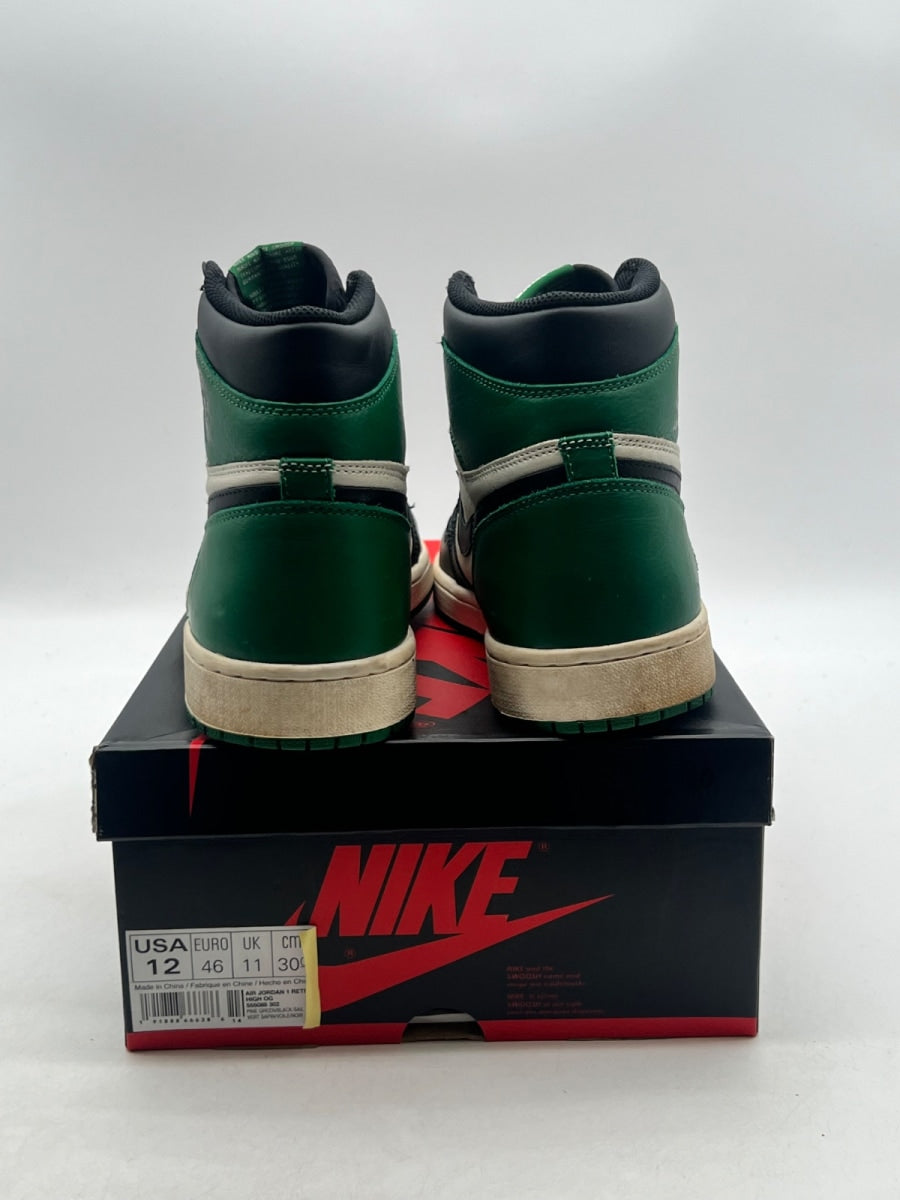Jordan 1 Retro High Pine Green 12 (Moderately Worn Pre-Owned)JordanPine Green/Sail-Black - Image 5