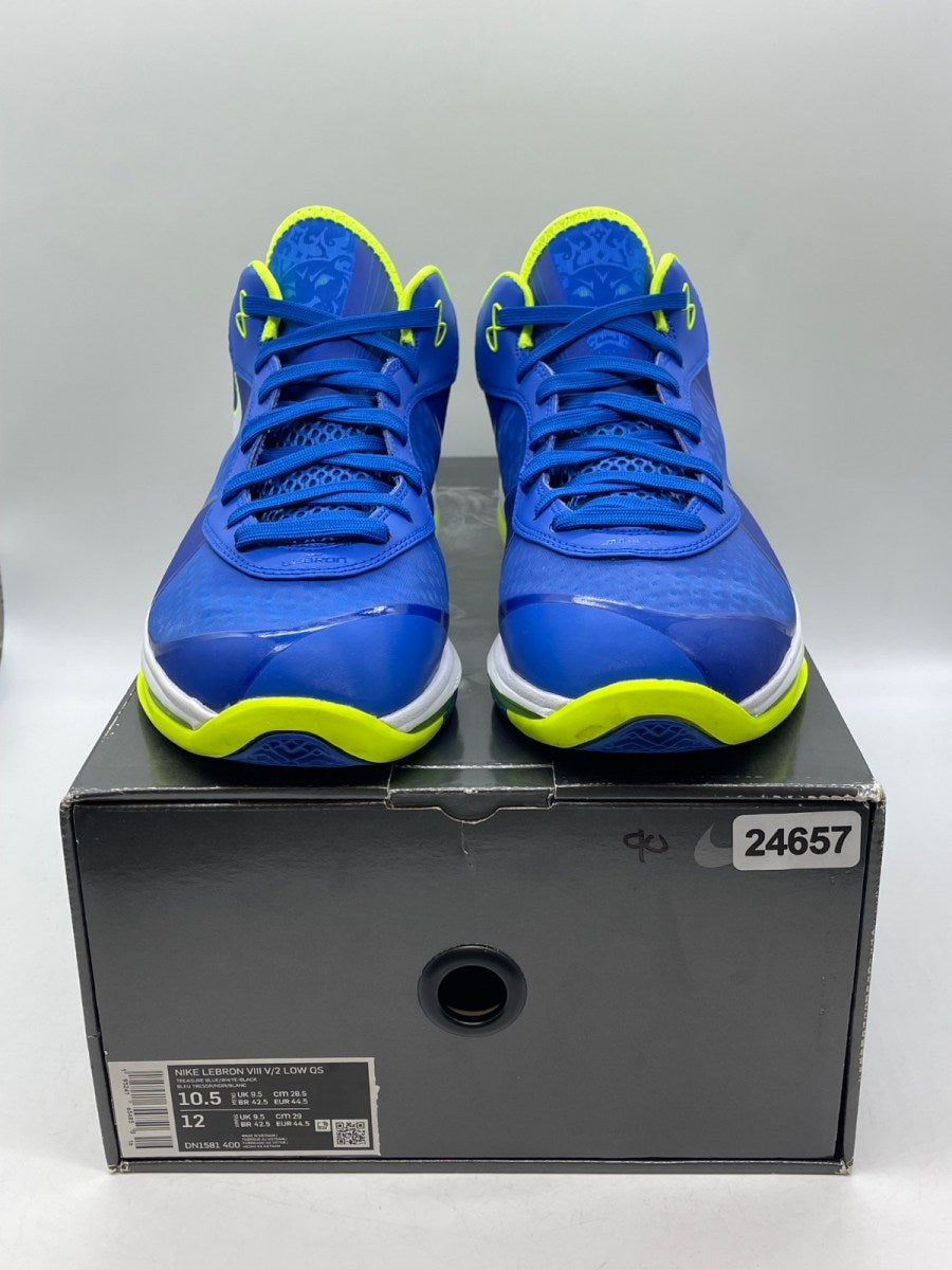Nike LeBron 8 V2 Low Sprite (2021) 10.5 (Moderately Worn Pre-Owned)NikeRoyal/Volt/White - Image 2