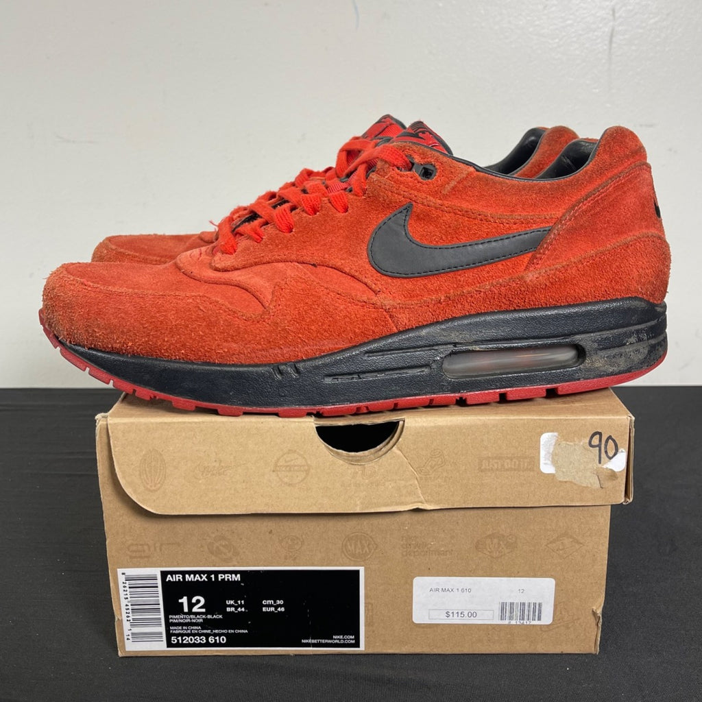 Nike Air Max 1 Pimento 12 (Moderately Worn Pre-Owned)NikePimento/Black-Black - Image 3