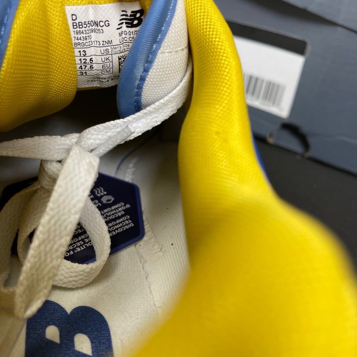 New Balance 550 LA Rams 13 (Moderately Worn Pre-Owned)New BalanceWhite/Honeycomb/Heritage Blue - Image 6