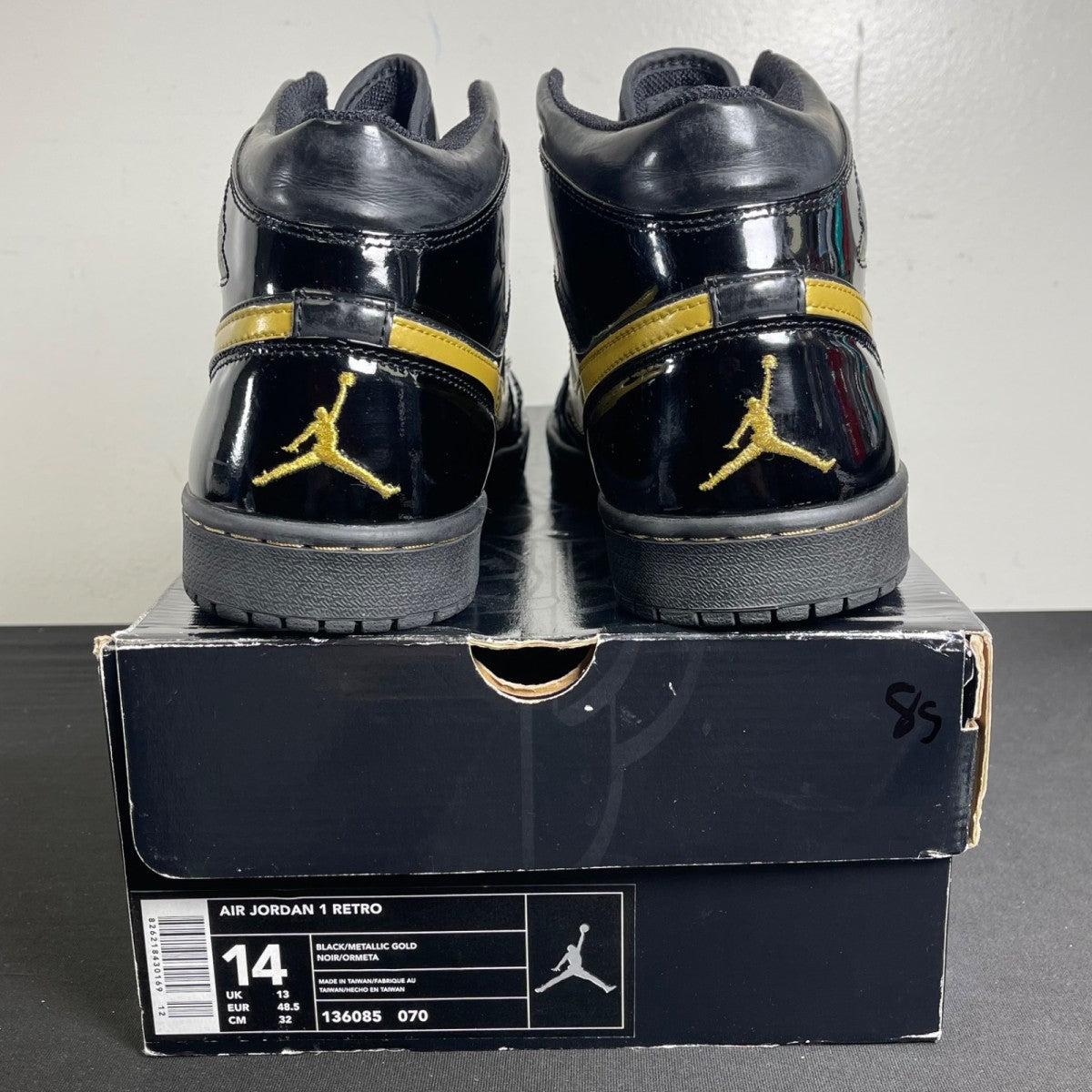 Jordan 1 Retro Black Metallic Gold (2003) (Size 14) - Image 4