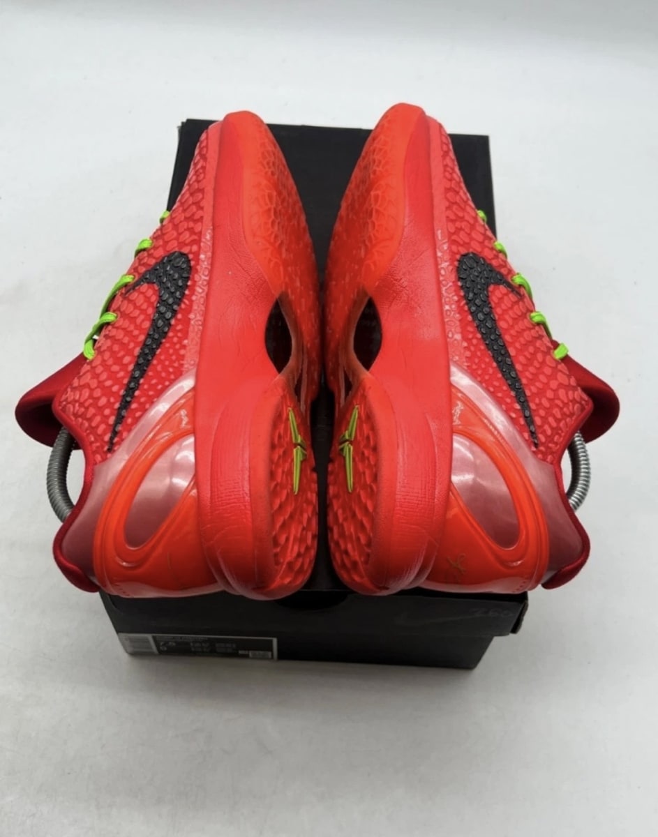 Nike Kobe 6 Protro Reverse Grinch 7.5 (Lightly Worn Pre-Owned)NikeBright Crimson/Black/Electric Green - Image 9
