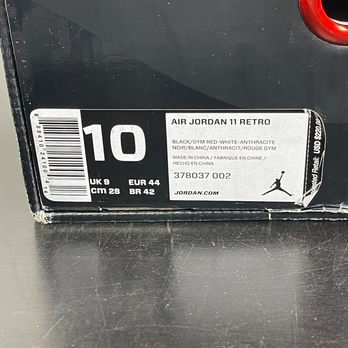 Jordan 11 Retro 72-10 10 (Moderately Worn Pre-Owned)JordanBlack/Gym Red-White-Anthracite - Image 7