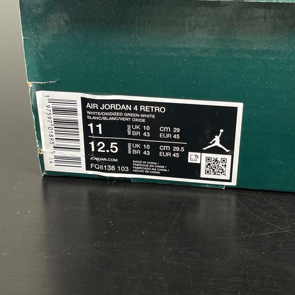 Jordan 4 Retro Oxidized Green 11 (Moderately Worn Pre-Owned)JordanWhite/Oxidized Green/White/Neutral Grey - Image 7