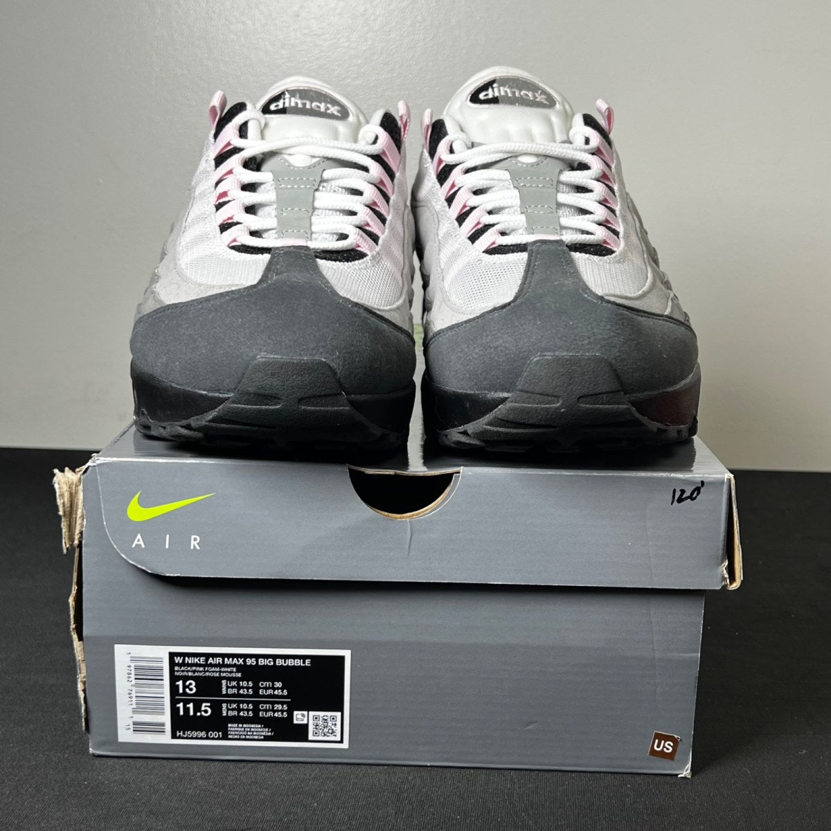 Nike Air Max 95 OG Big Bubble Pink Foam (Women's) 13W (Lightly Worn Pre-Owned)NikeBlack/Pink Foam/White/Reflective Silver - Image 2