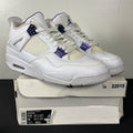 Jordan 4 Retro Metallic Purple 11.5 (Moderately Worn Pre-Owned)JordanWhite/Metallic Silver-Court Purple - Image 1