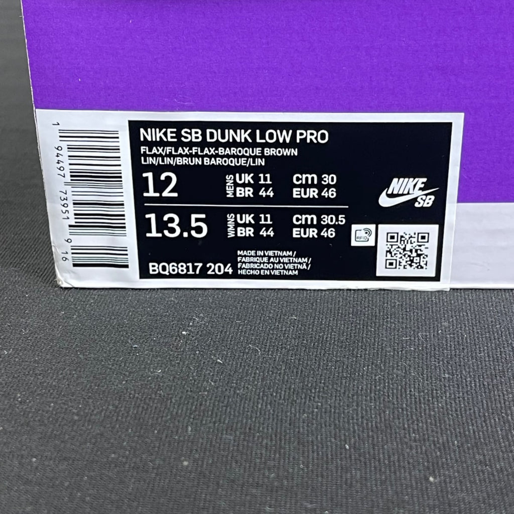 Nike SB Dunk Low Wheat 12 (Moderately Worn Pre-Owned)NikeWheat/Wheat-Baroque Brown-Gum - Image 7