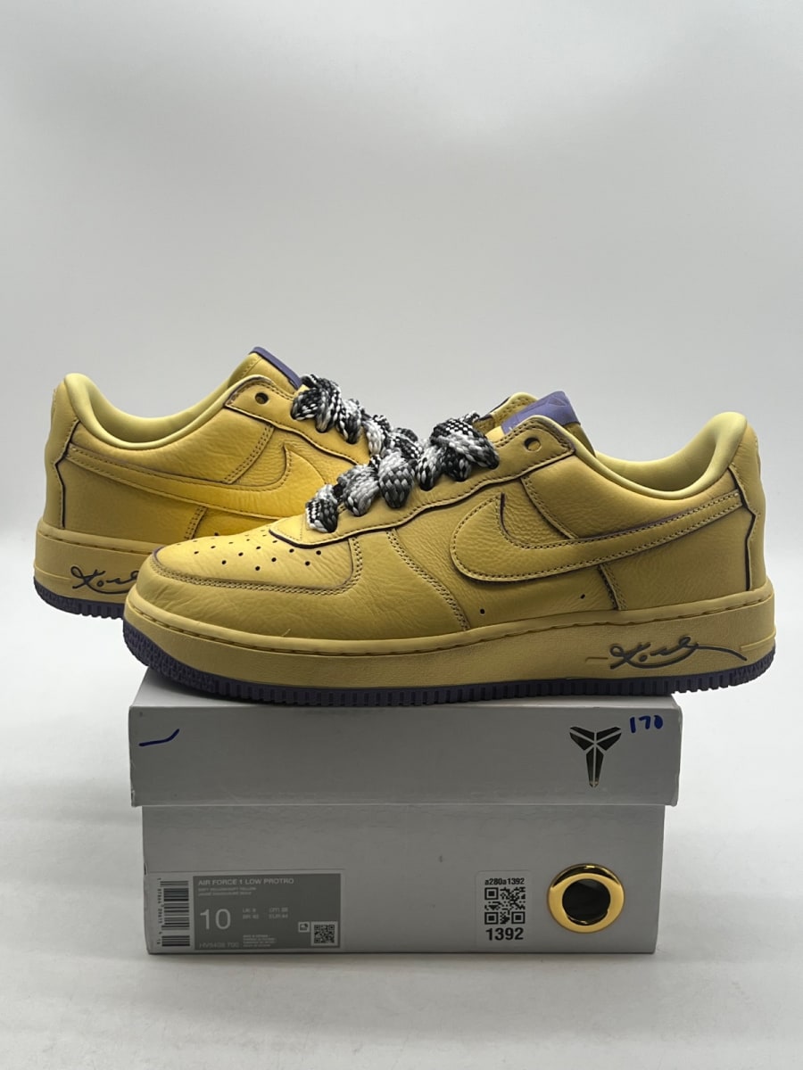Nike Air Force 1 Low Protro Kobe Bryant Mamba Mentality 10 (Lightly Worn Pre-Owned)NikeSoft Yellow/Soft Yellow - Image 1