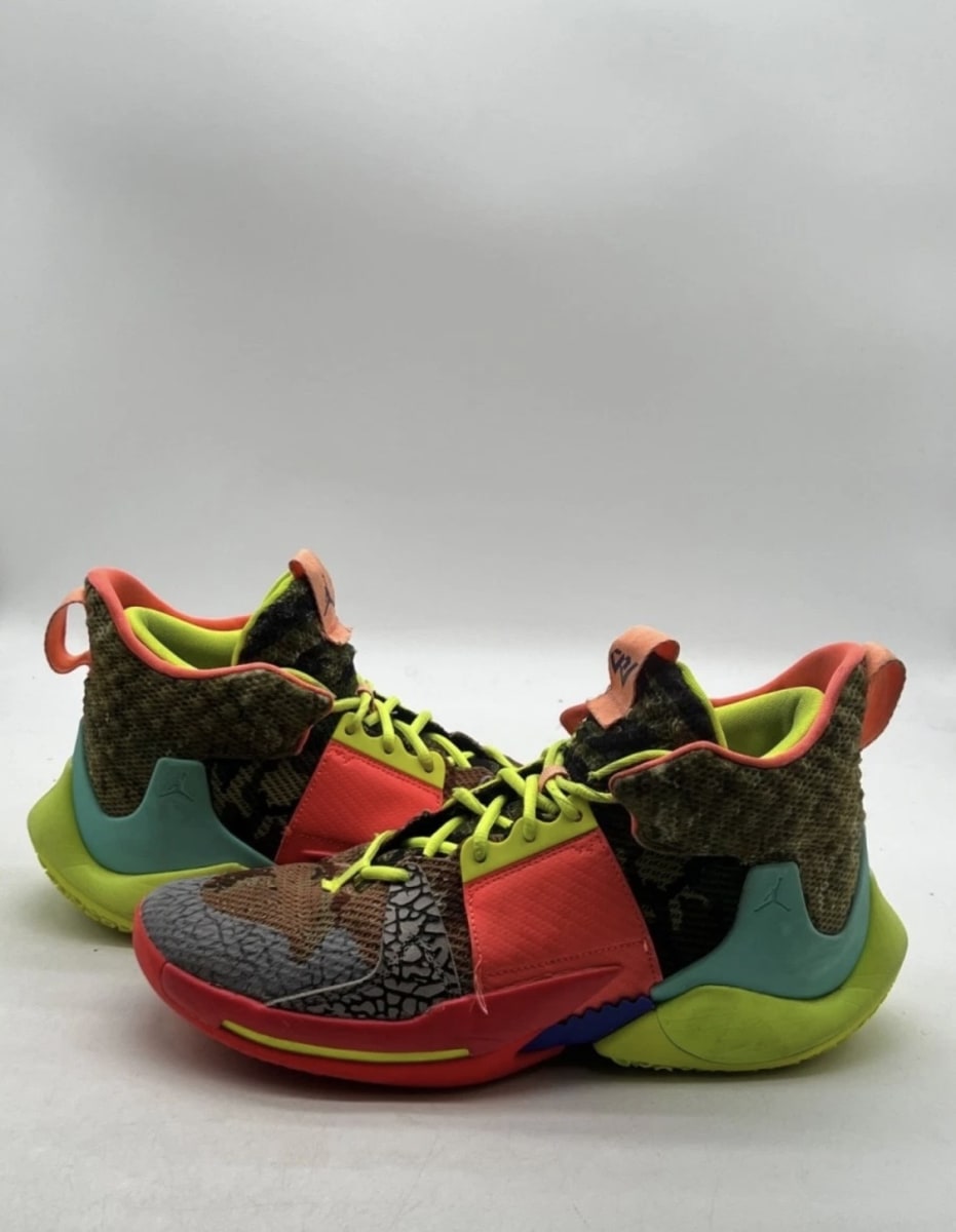 Jordan Zer0.2 SP Why Not? 11.5 (Lightly Worn Pre-Owned)JordanCamo Green/Volt/Infrared/Hyper Turquoise - Image 1