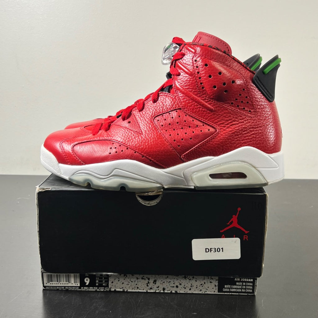 Jordan 6 Retro History of Jordan (Spiz'ike) 9 (Lightly Worn Pre-Owned)JordanVarsity Red/Classic Green-Black-White - Image 3