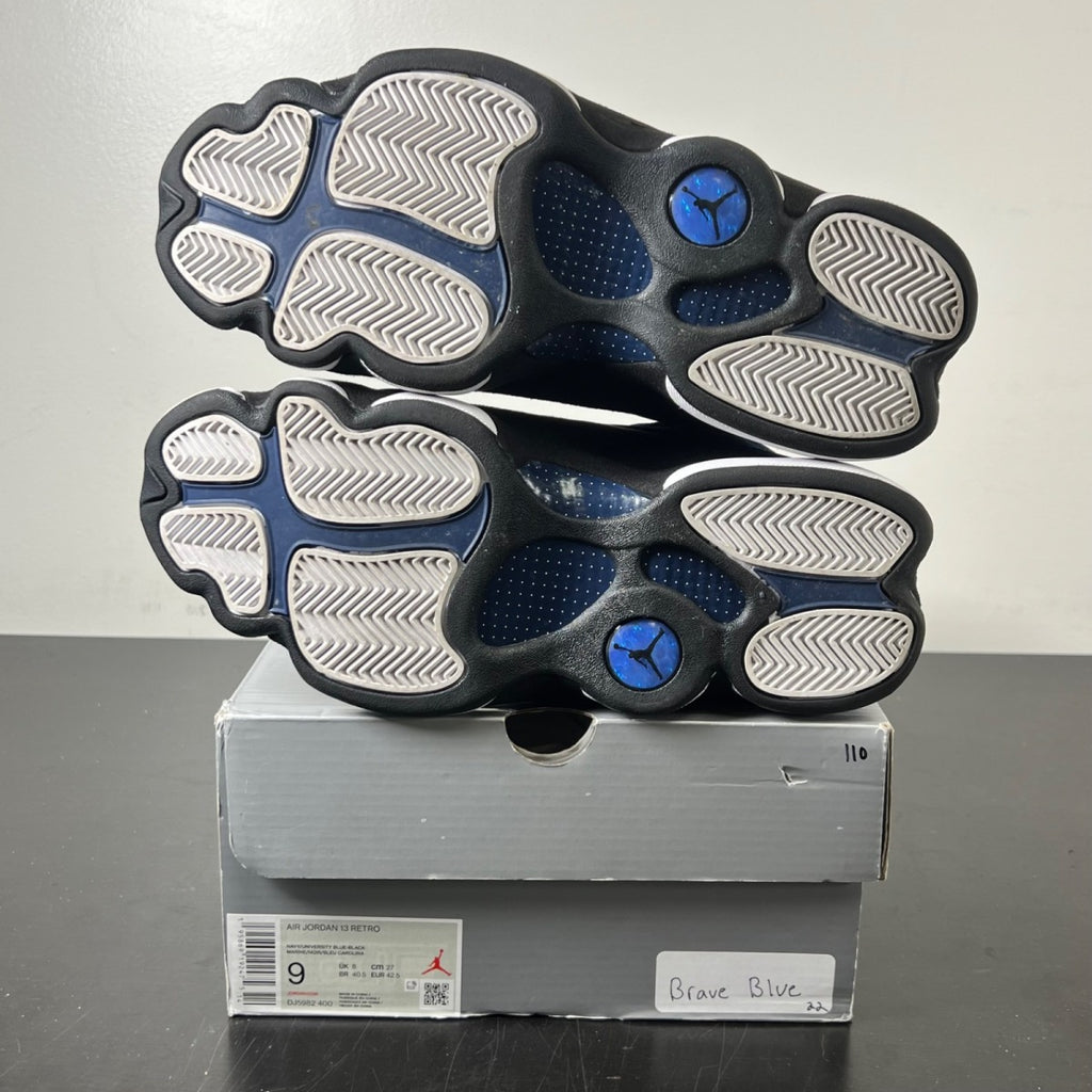 Jordan 13 Retro Brave Blue 9 (Lightly Worn Pre-Owned)JordanNavy/Black/White/University Blue - Image 6