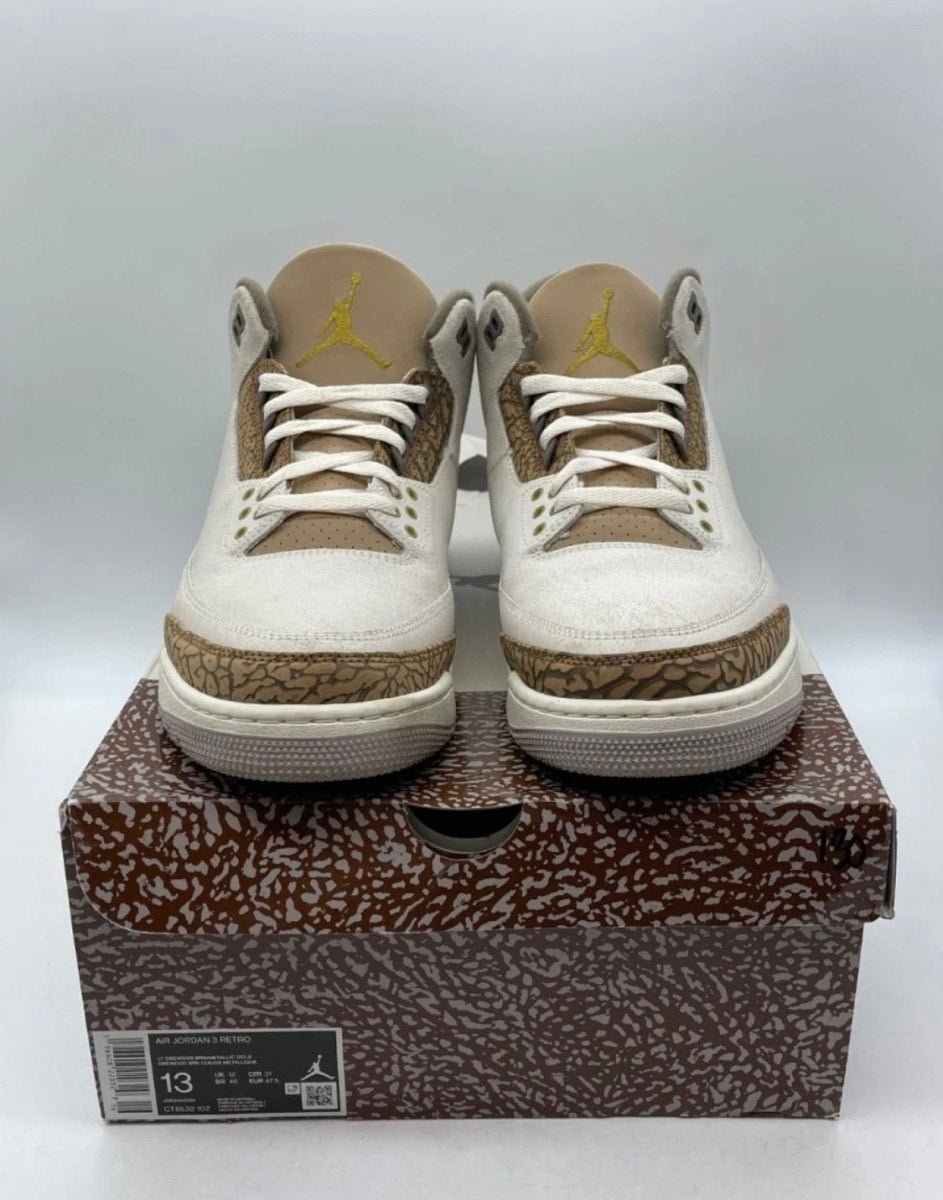 Jordan 3 Retro Palomino 13 (Lightly Worn Pre-Owned)JordanLight Orewood Brown/Metallic Gold/Light British Tan/Palomino - Image 2