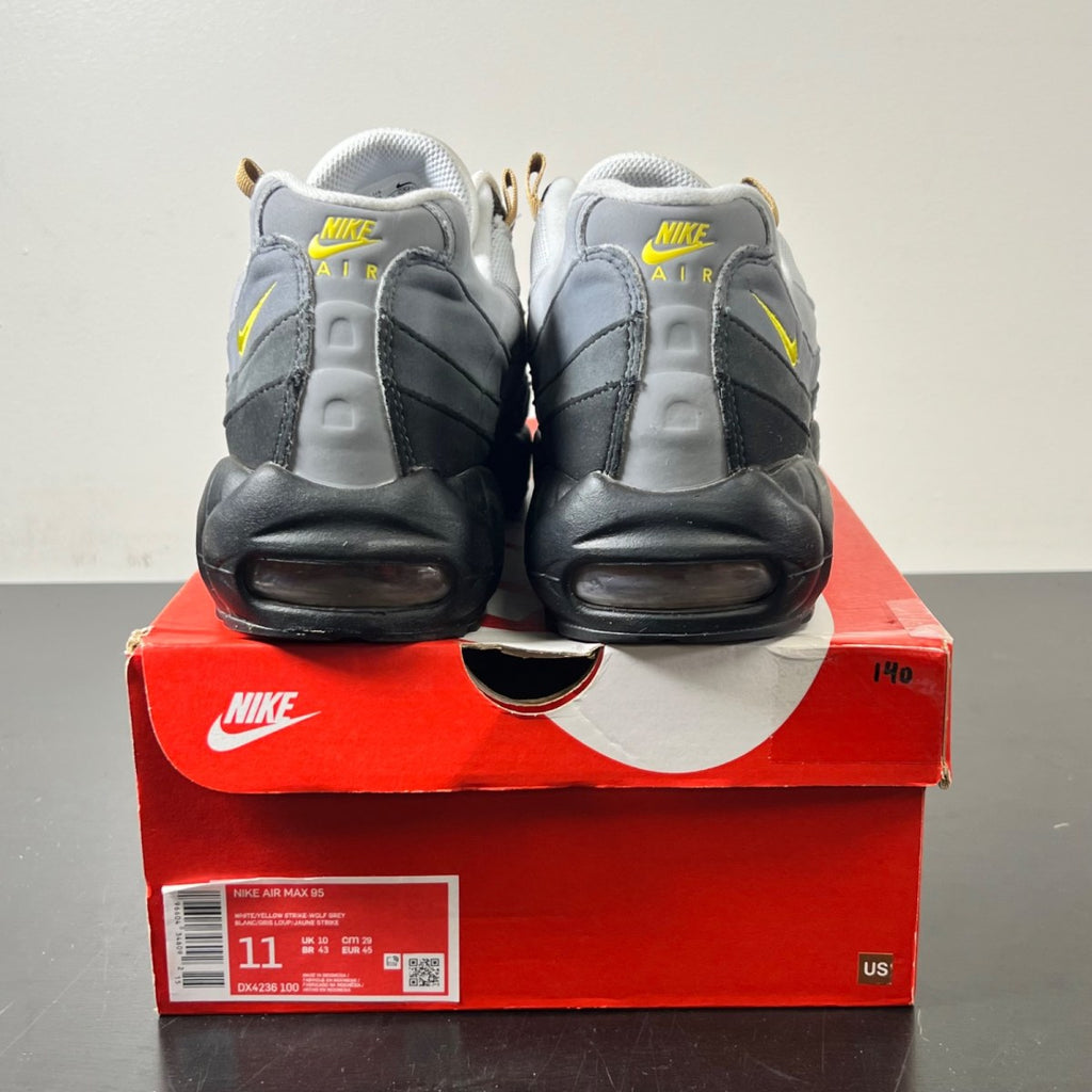 Nike Air Max 95 Icons Yellow Strike 11 (Lightly Worn Pre-Owned)NikeWhite/Wolf Grey/Cool Grey/Yellow Strike - Image 4