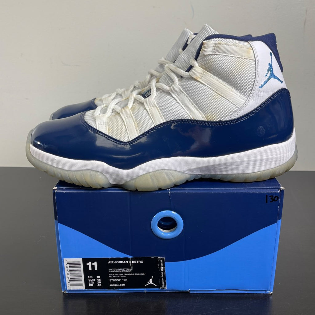 Jordan 11 Retro UNC Win Like 82 11 (Moderately Worn Pre-Owned)JordanWhite/University Blue-Midnight Navy - Image 3