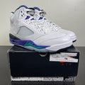 Jordan 5 Retro Grape (2025) 8.5 (Moderately Worn Pre-Owned)JordanWhite/Grape Ice-New Emerald - Image 1