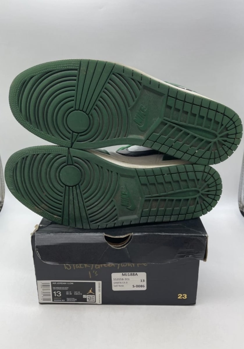 Jordan 1 Low Pine Green 13 (Heavily Worn Pre-Owned)JordanPine Green/Black-White - Image 9