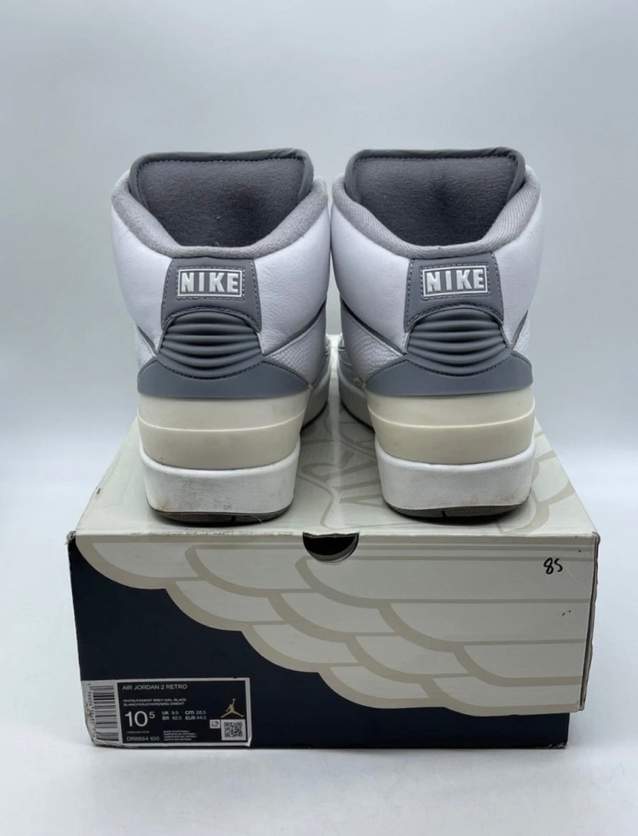 Jordan 2 Retro Cement Grey 10.5 (Moderately Worn Pre-Owned)JordanWhite/Cement Grey/Sail/Black - Image 3