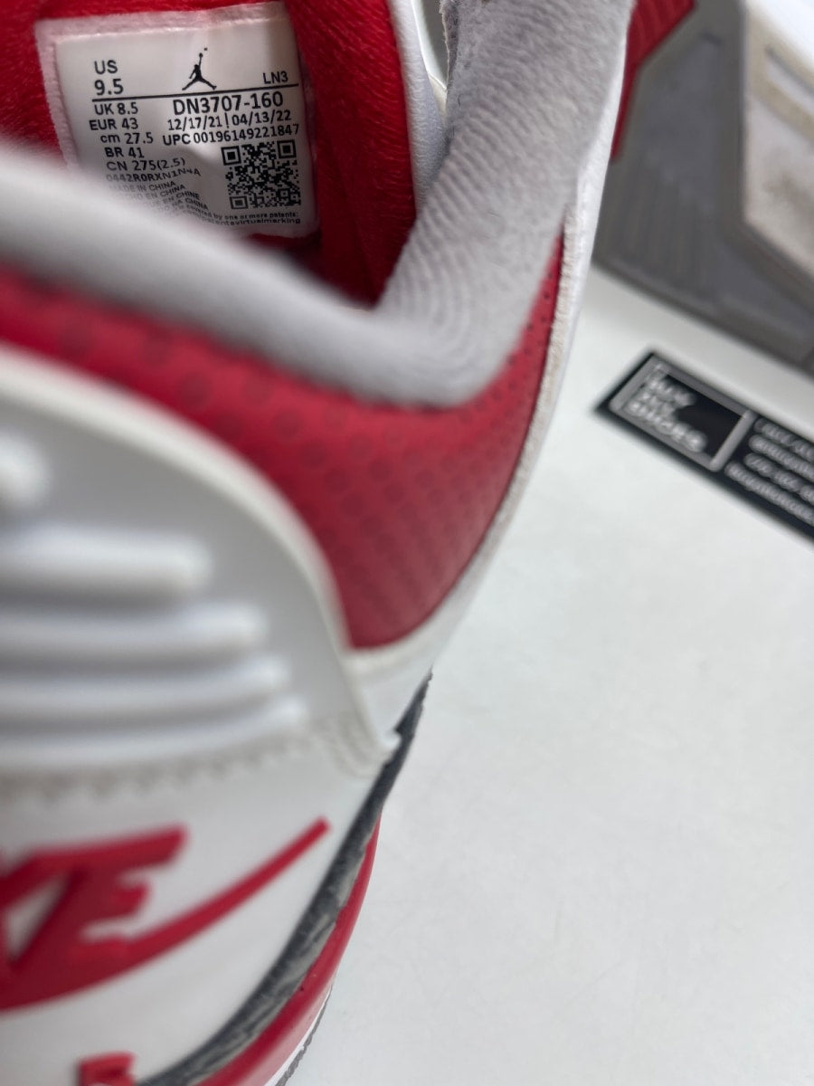 Jordan 3 Retro Fire Red (2022) 9.5 (Moderately Worn Pre-Owned) - Image 8