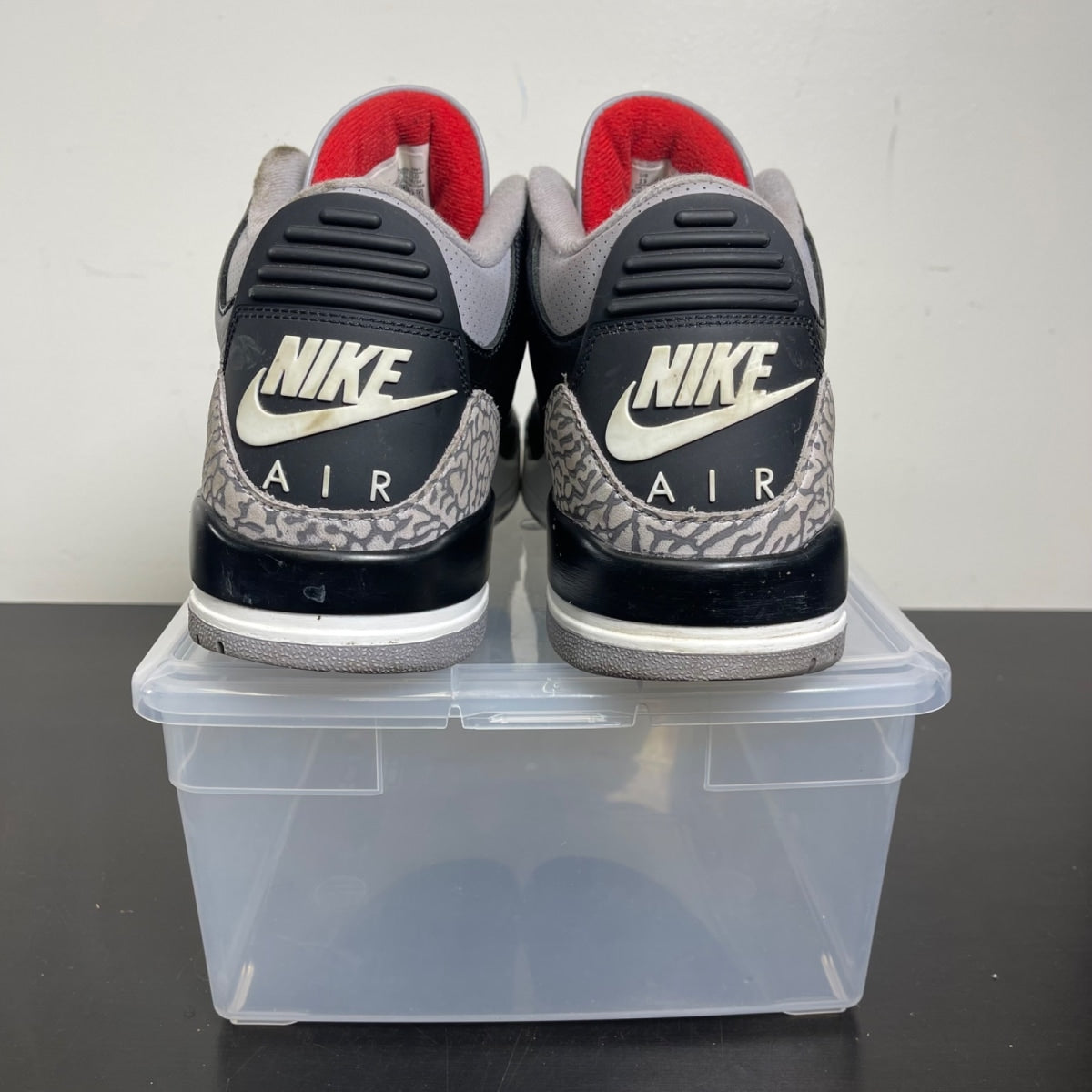 Jordan 3 Retro OG Black Cement (2024) 13 (Moderately Worn Pre-Owned)JordanBlack/Fire Red/Cement Grey/Sail - Image 4