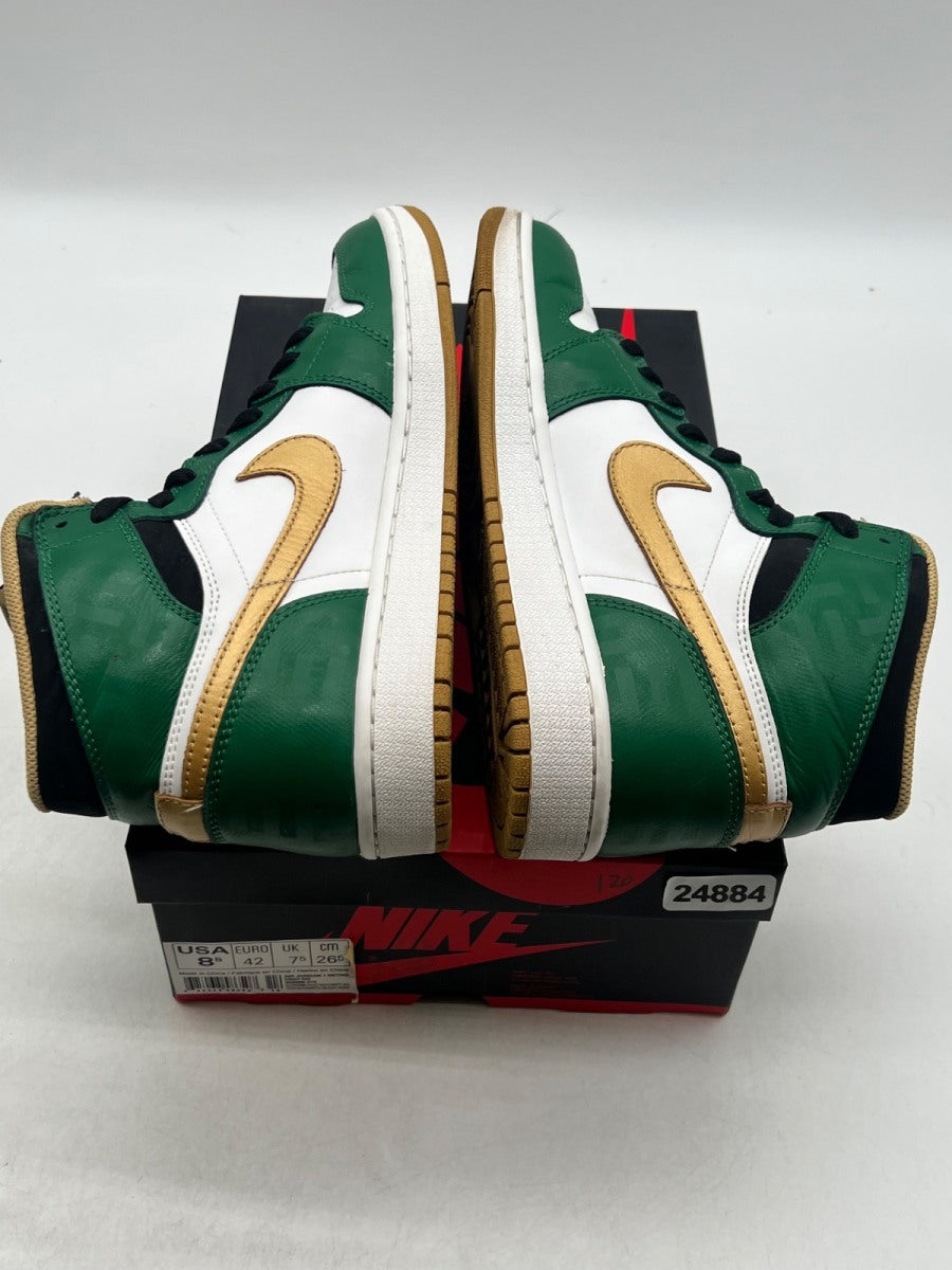 Jordan 1 OG Celtics 8.5 (Lightly Worn Pre-Owned)JordanClover/Metallic Gold/White/Black - Image 9