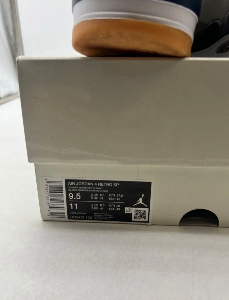 Jordan 4 Retro SB Navy 9.5 (Heavily Worn Pre-Owned)JordanSummit White/White/Navy/Neutral Grey/Gum Yellow/Varsity Red - Image 4