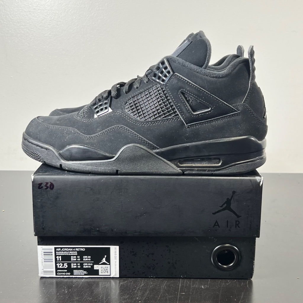 Jordan 4 Retro Black Cat (2020) 11 (Lightly Worn Pre-Owned)JordanBlack/Black-Light Graphite - Image 3