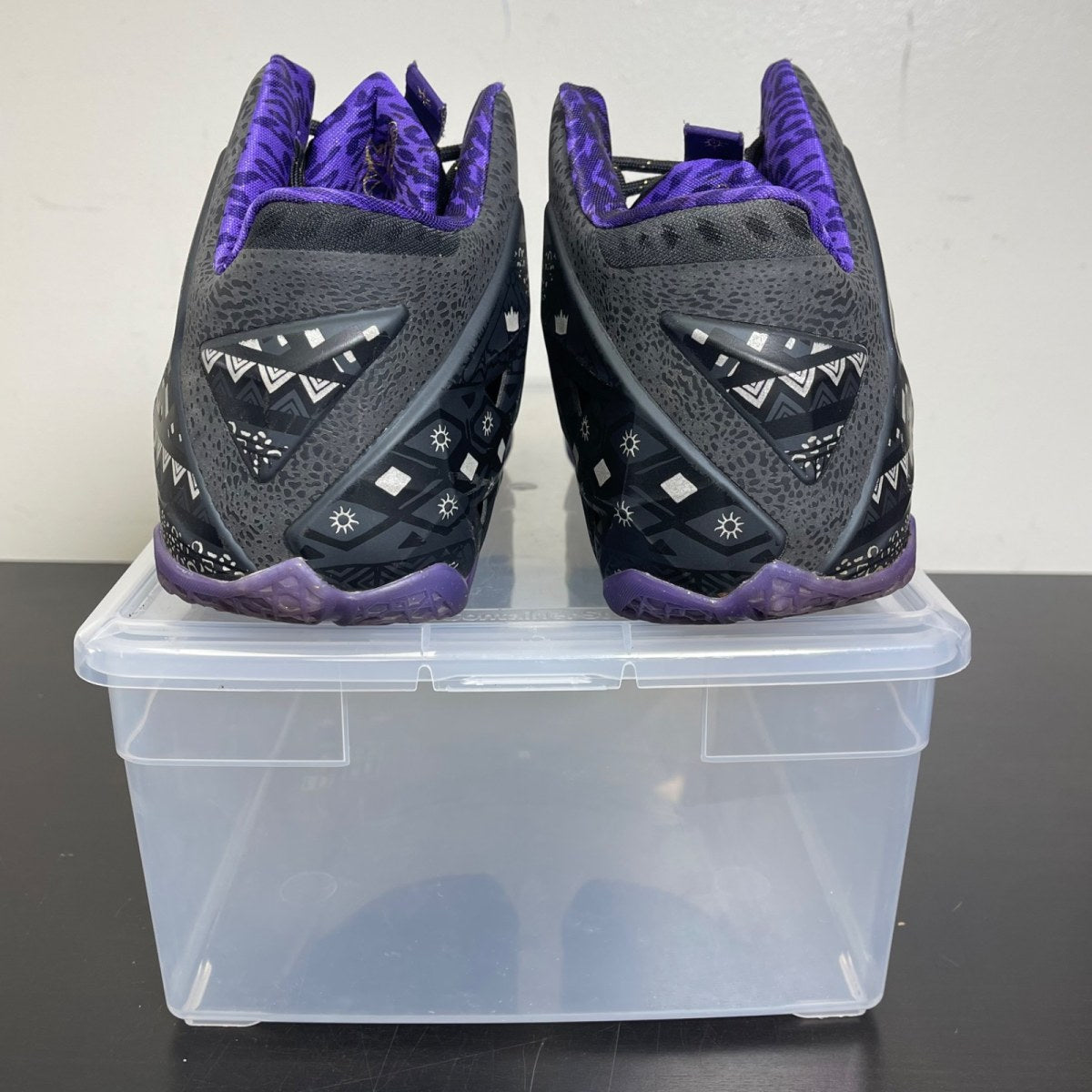 Nike LeBron 11 Black History Month 10.5 (Moderately Worn Pre-Owned)NikeAnthracite/Metallic Gold-Purple Venom - Image 4