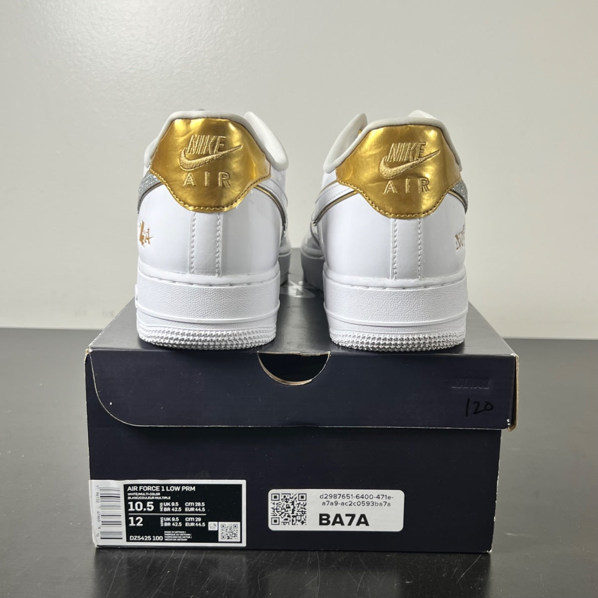 Nike Air Force 1 Low NOLA 10.5 (Lightly Worn Pre-Owned)NikeWhite/Multi-Color-Metallic Gold-University Red - Image 4