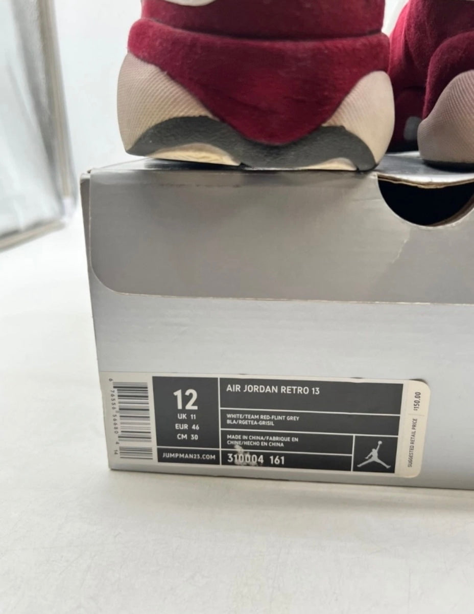 Jordan 13 Retro Grey Toe (2005) 12 (Heavily Worn Pre-Owned)JordanWhite/Team Red-Flint Grey - Image 4