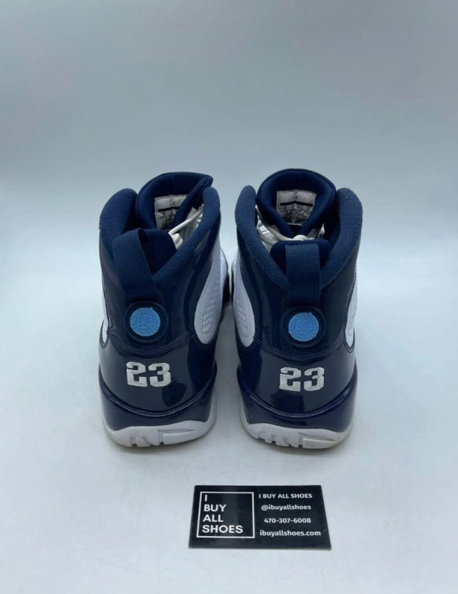 Jordan 9 Retro Pearl Blue 13 (Moderately Worn Pre-Owned)JordanWhite/University Blue-Midnight Navy - Image 3