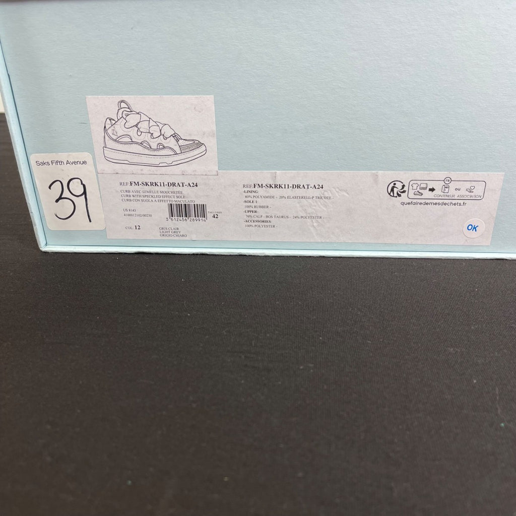 Lanvin Leather Curb Speckled Effect Light Grey 42 (Moderately Worn Pre-Owned)LanvinLight Grey - Image 7
