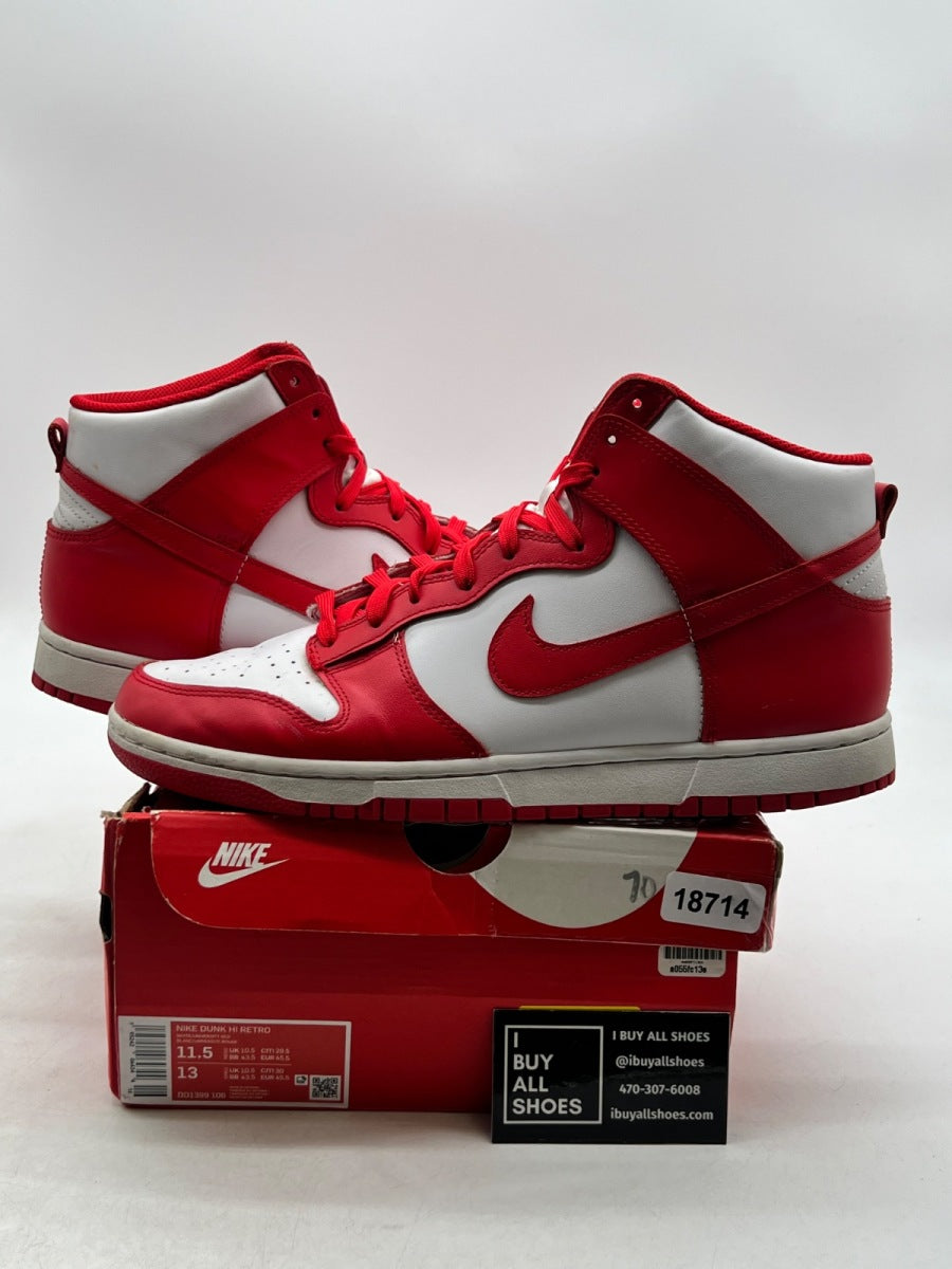 Nike Dunk High Championship White Red 11.5 (Heavily Worn Pre-Owned) - Image 1