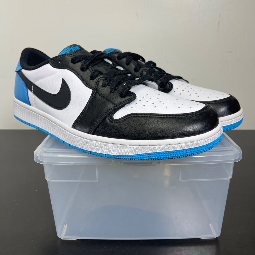 Jordan 1 Retro Low OG Black Dark Powder Blue 14 (New Pre-Owned)JordanWhite/Dark Powder Blue/Black - Image 1