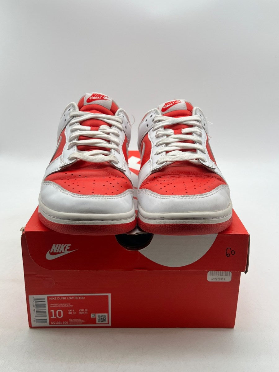 Nike Dunk Low Championship Red 10 (Heavily Worn Pre-Owned)NikeUniversity Red/White-Total Orange - Image 2